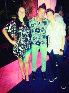 Natalia Mota, o aniversariante DJ Mazinho e Karol Eller prestigiando a festa