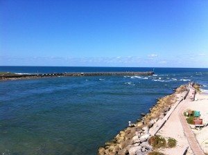 Photograph taken April 08, 2012 from the Sebastian Inlet Bridge on Florida State Highway A1A.