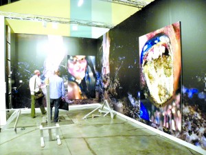 Marilyn Minter installation at Salon 94 at Art Basel Miami Beach