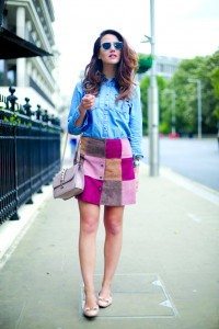 patchwork-suede-button-skirt-bmodish