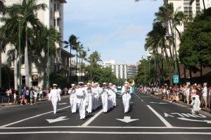 120116-N-TT584-001 WAIKIKI, Hawaii (Jan. 16, 2012) The U.S. Pacific Fleet Band participates in the annual Dr. Martin Luther King, Jr. parade, hosted by the Dr. Martin Luther King, Jr. Coalition of Hawaii. (U.S. Navy photo by Musician Second Class Selina Gentkowski/Released)