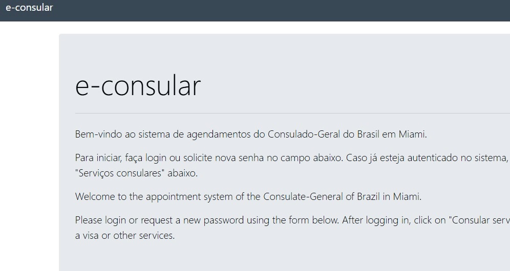 AGENDAMENTO - - Consulado-Geral do Brasil em Miami