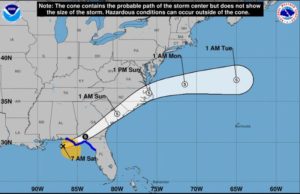 Tempestade tropical Nestor chega ao norte da Flórida, na costa do Golfo 